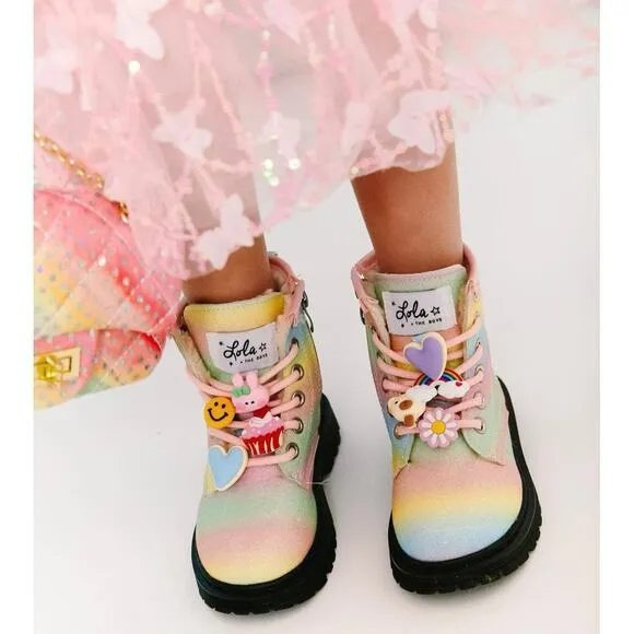 Lola and The Boys Rainbow Charm Boots 10 27 8 9 Toddler