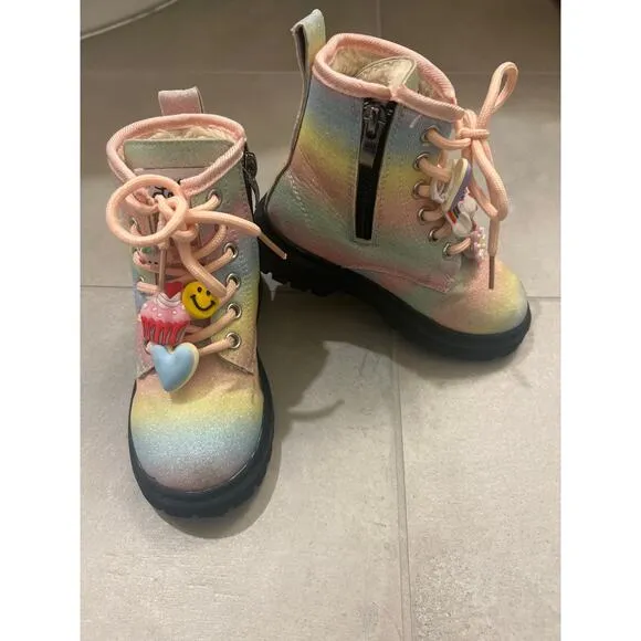 Lola and The Boys Rainbow Charm Boots 10 27 8 9 Toddler