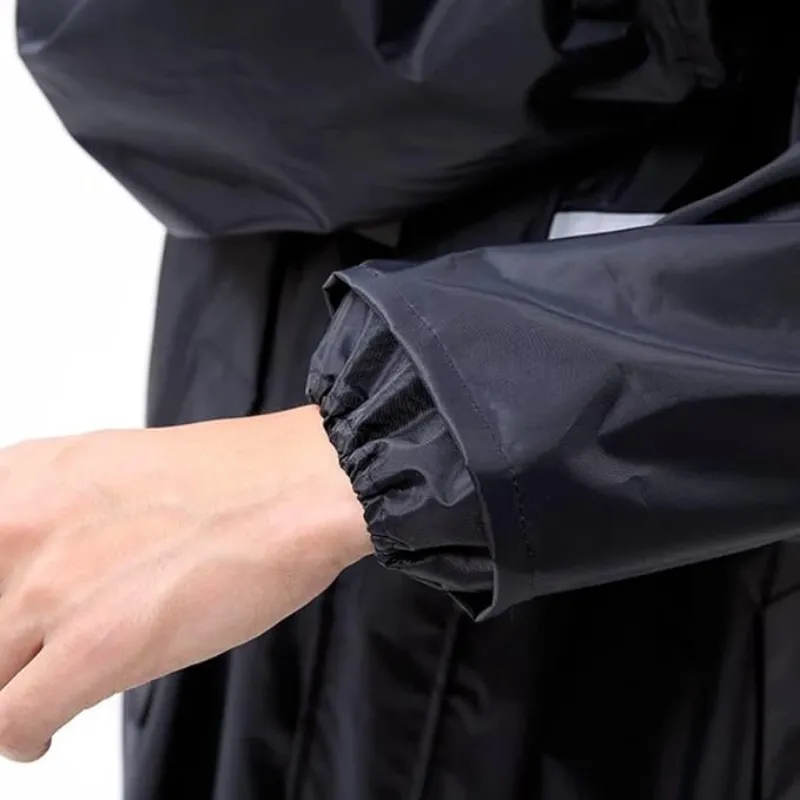 Long Hooded Breathable Raincoat Adult Raincoat Oxford Cloth Waterproof Rain Suit Unisex with Reflective Strip Large Sizes with Pockets