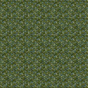 Makower Fabric | Autumn Days | Herringbone | Green