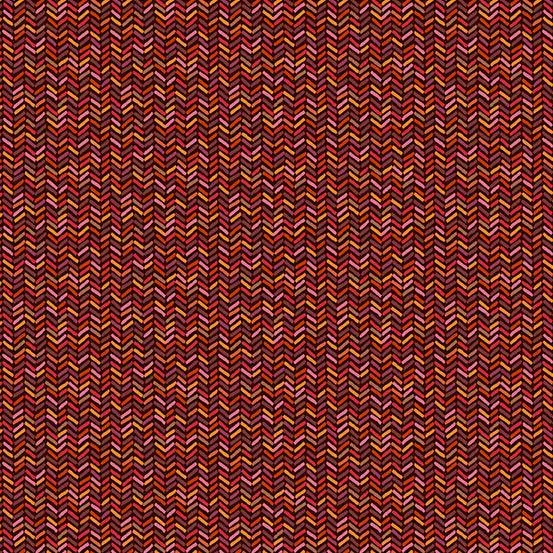 Makower Fabric | Autumn Days | Herringbone | Red