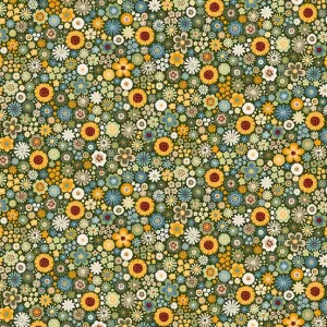Makower Fabric | Autumn Days | Mini Floral | Green