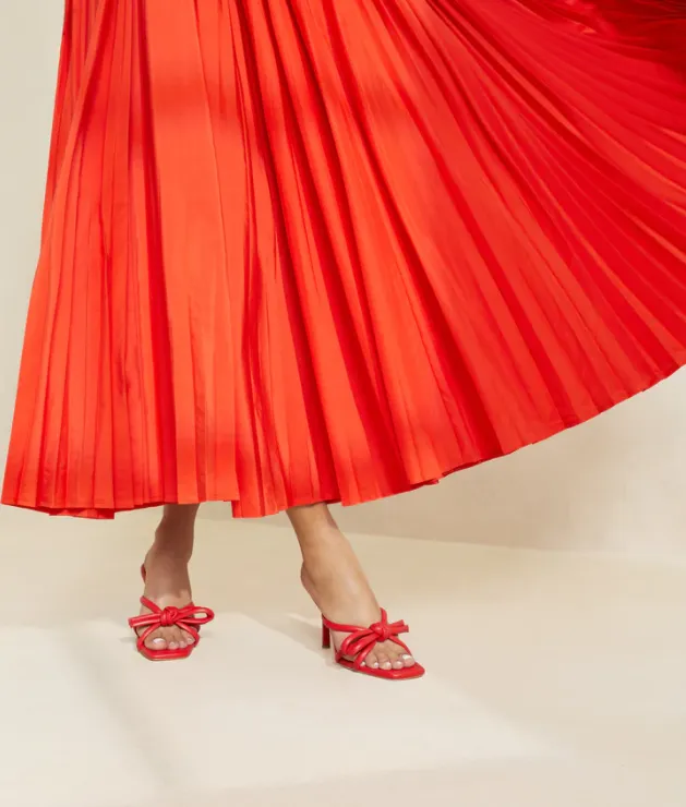 Margi Leather Bow Heel