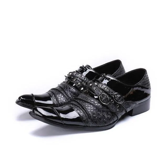 Men Oxford Shoes Square Toe Party Dress Shoes