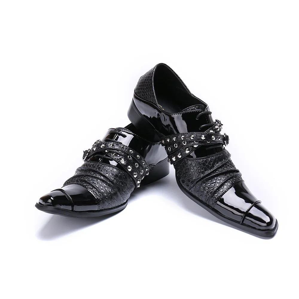Men Oxford Shoes Square Toe Party Dress Shoes
