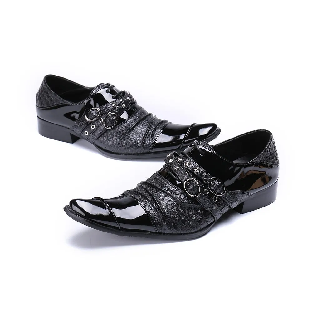 Men Oxford Shoes Square Toe Party Dress Shoes