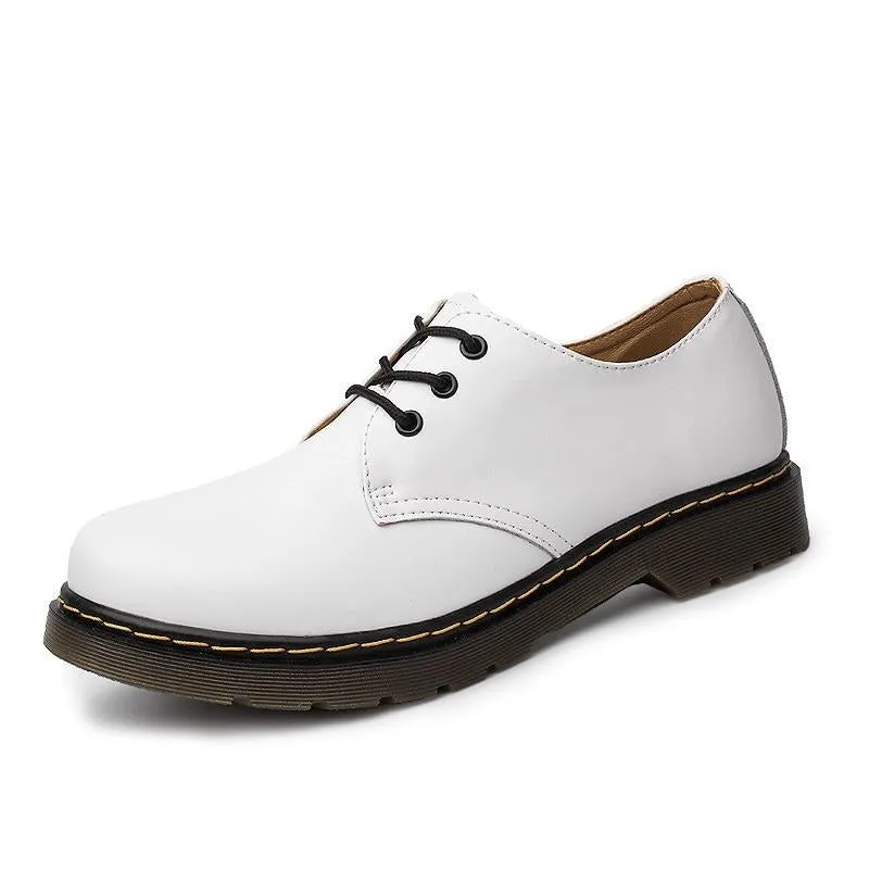 Men Women Short Boots Genuine Leather British Shoes
