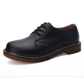 Men Women Short Boots Genuine Leather British Shoes