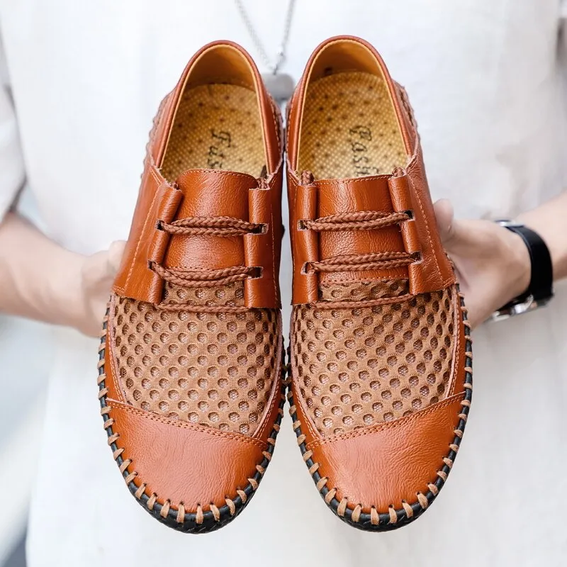 Men's Casual Shoes Handmade Genuine Leather Sneakers