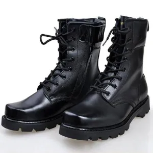 Men's Handmade Black Leather Combat Boots