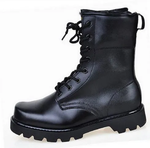 Men's Handmade Black Leather Combat Boots