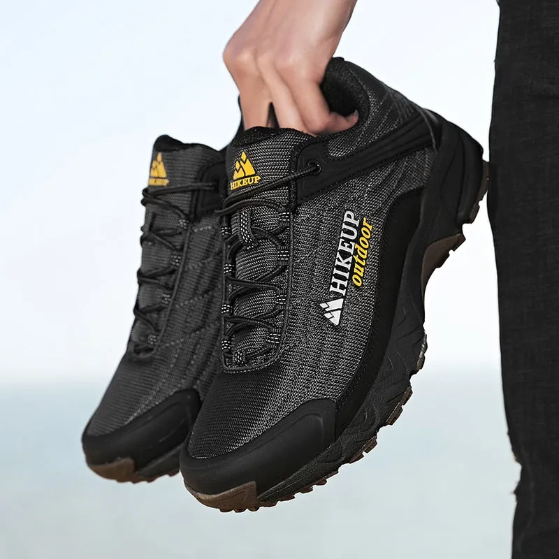Men's outdoor hiking shoes genuine leather wear-resistant climbing shoes rubber sole trekking sneaker
