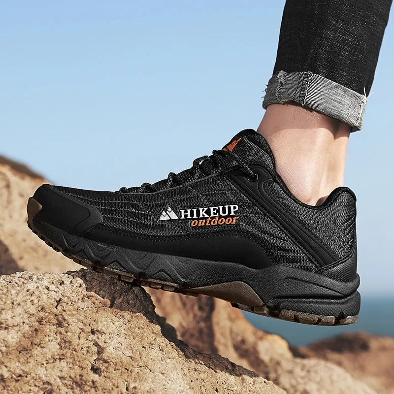 Men's outdoor hiking shoes genuine leather wear-resistant climbing shoes rubber sole trekking sneaker
