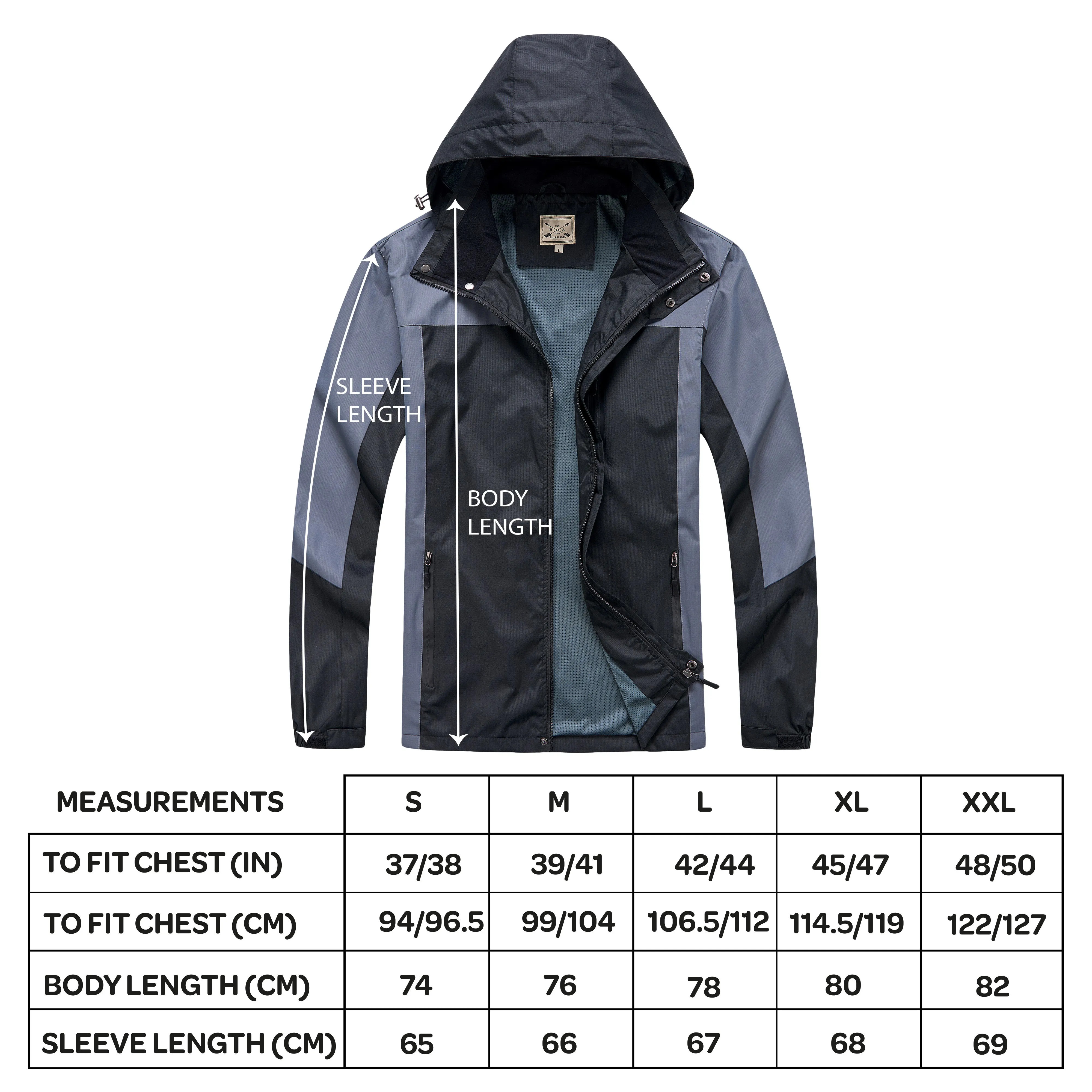 Men's Outdoor Rain Jacket - Green / Black
