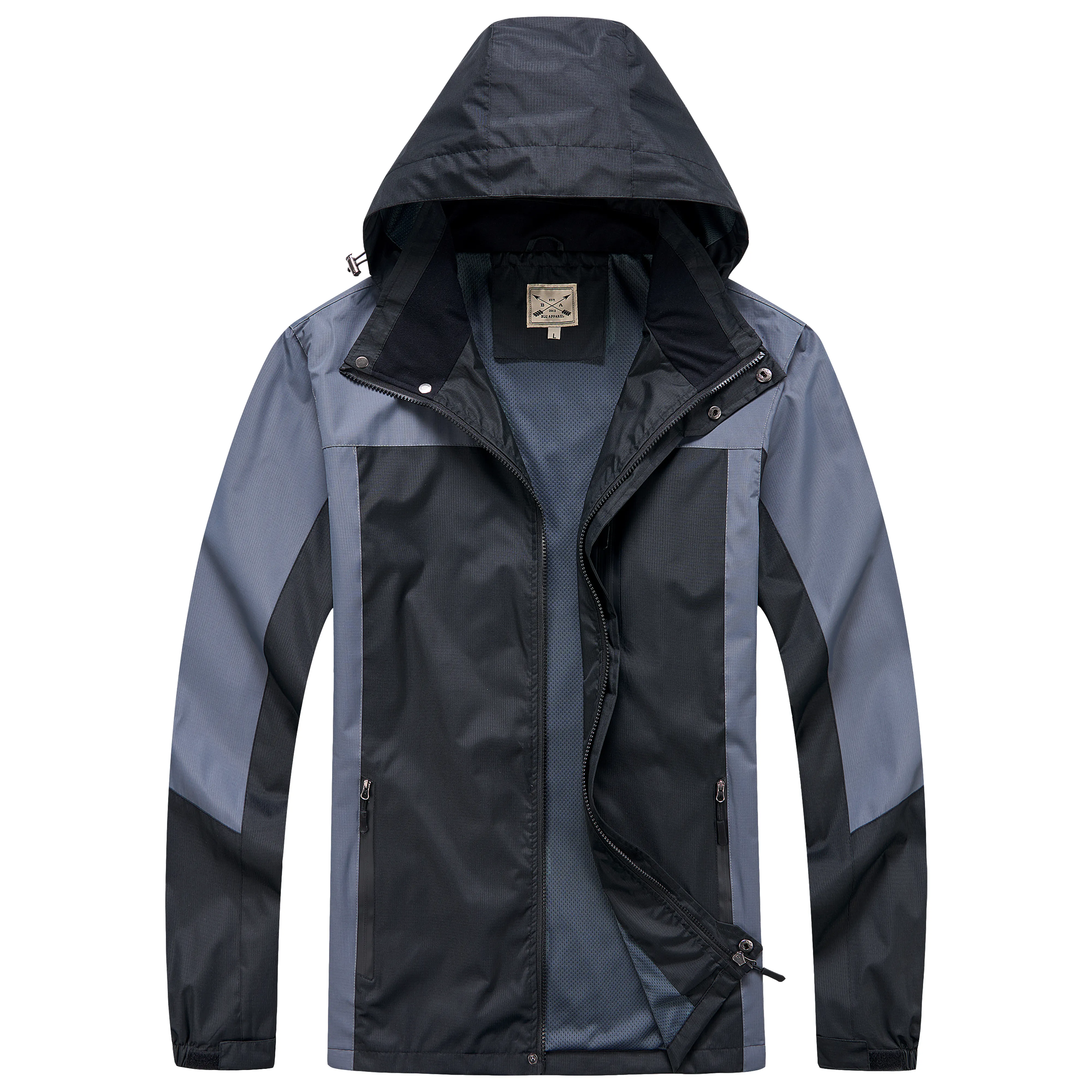 Men's Outdoor Rain Jacket - Green / Black