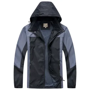 Men's Outdoor Rain Jacket - Green / Black