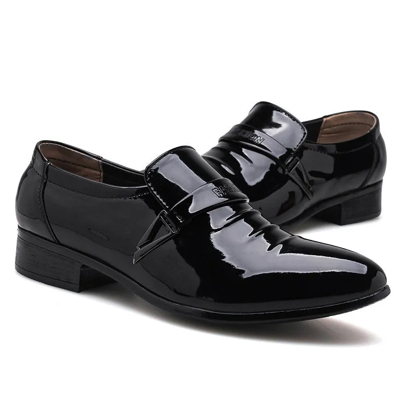 Mens Patent Leather Shoes White Black Formal Business Oxfords