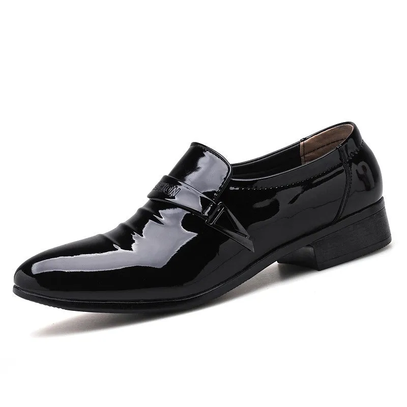 Mens Patent Leather Shoes White Black Formal Business Oxfords