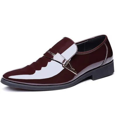 Mens Patent Leather Shoes White Black Formal Business Oxfords