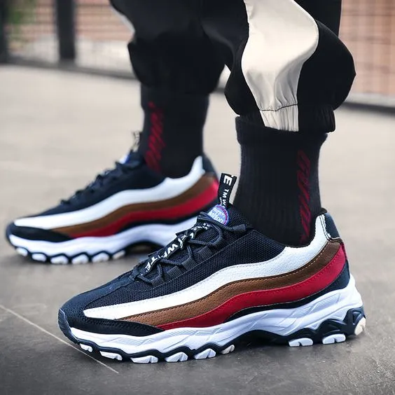 Men's Striped Color Block Sneaker Shoes