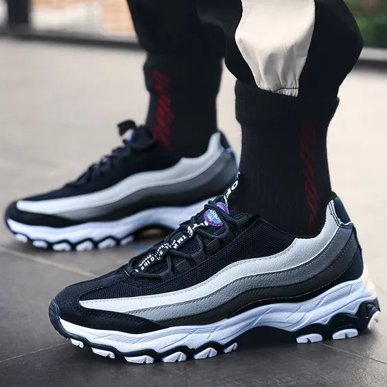 Men's Striped Color Block Sneaker Shoes