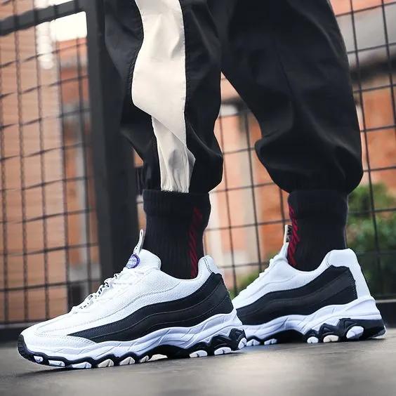 Men's Striped Color Block Sneaker Shoes