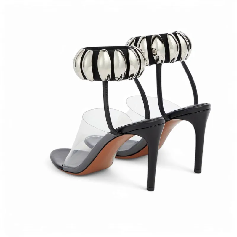 Merendy Akaka Open-Toe High-Heel Ankle Strap Sandals