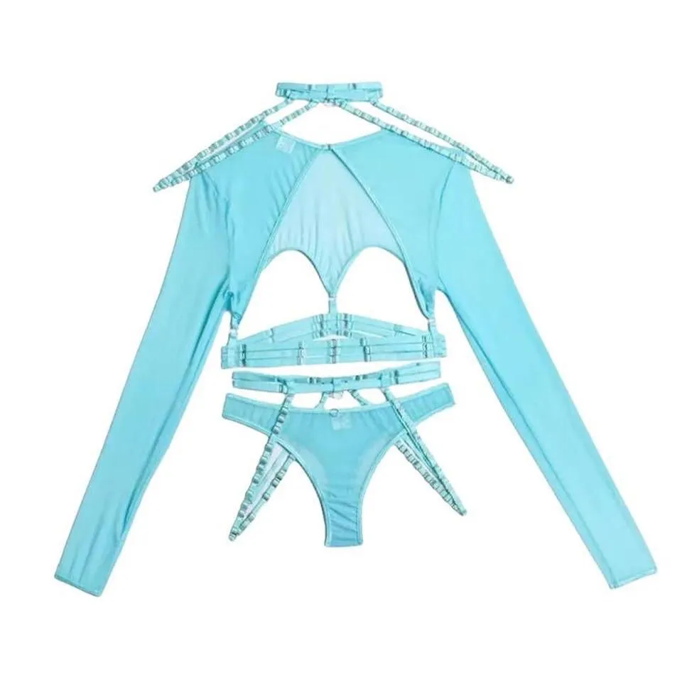 Mesh 4 Piece Techno Festival Lingerie Set