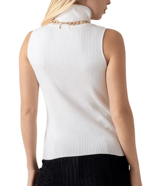 Mila Ribbed Sleeveless Turtleneck