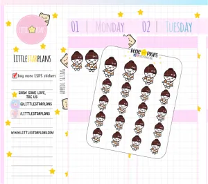 Mimi - Fall Outfit Holding PSL Drink, Dress Warm, Dress Up Planner Stickers