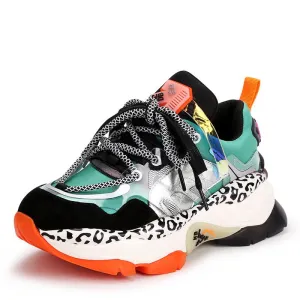 Mixed Color Women's Chunky Sneakers  Fashion Brand Style Quality Women Platform Shoes Casual Trainers Lady Footwear