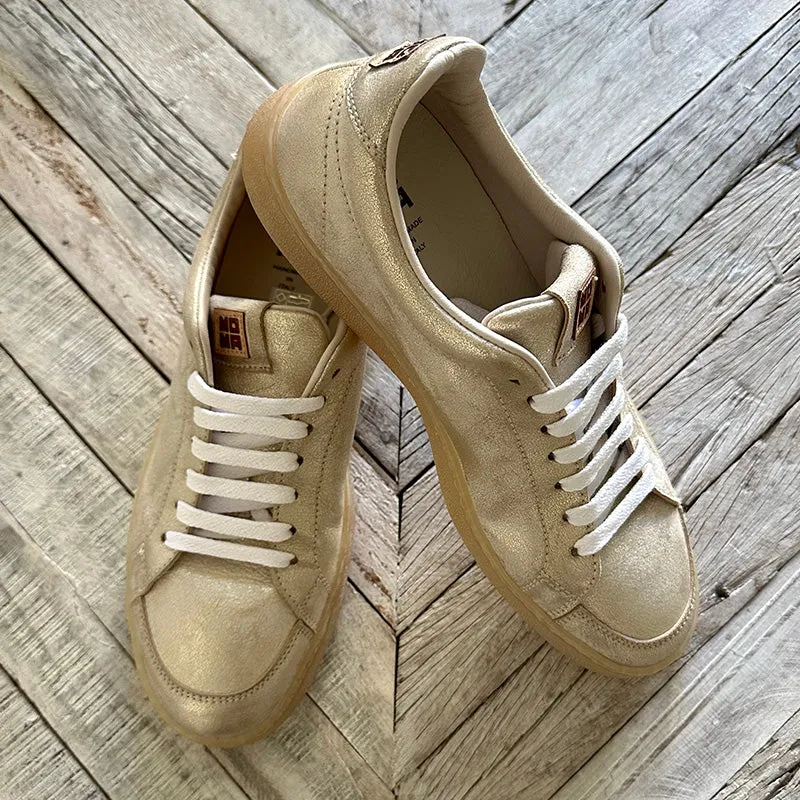 Moma Metallic-Sheen Gold Leather Sneakers