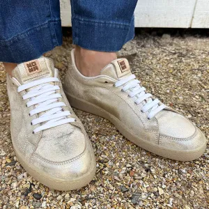 Moma Metallic-Sheen Gold Leather Sneakers
