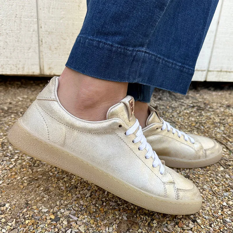 Moma Metallic-Sheen Gold Leather Sneakers
