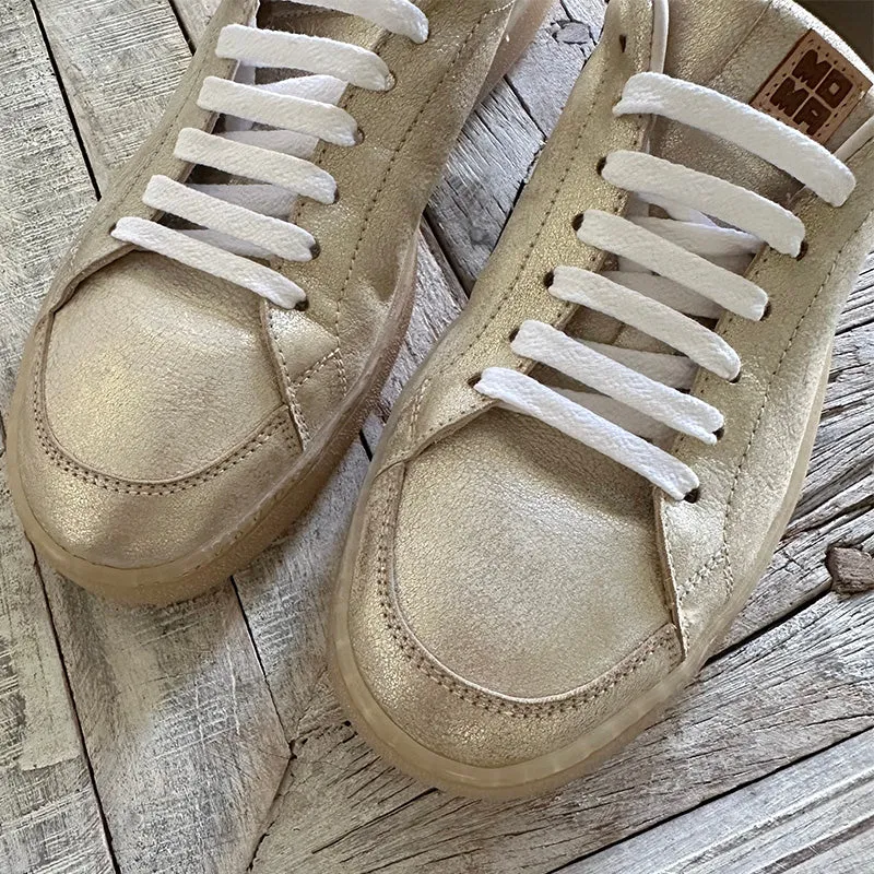 Moma Metallic-Sheen Gold Leather Sneakers