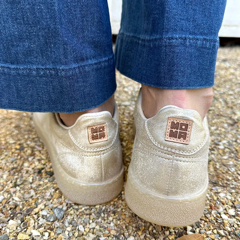 Moma Metallic-Sheen Gold Leather Sneakers