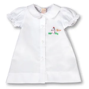 Moo Cow Shadow Embroidered White Girl Daygown