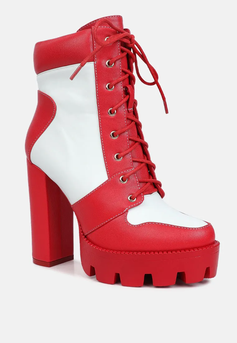 Moos Block Heel Lace Up Boots By Ruw