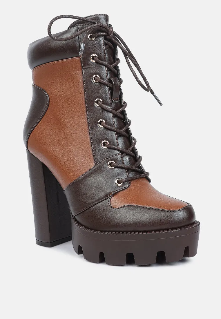 Moos Block Heel Lace Up Boots By Ruw