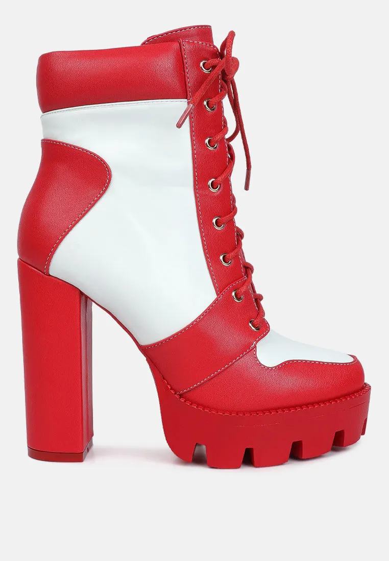 Moos Block Heel Lace Up Boots By Ruw