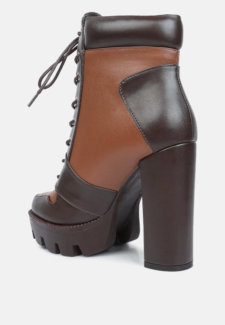 Moos Block Heel Lace Up Boots By Ruw