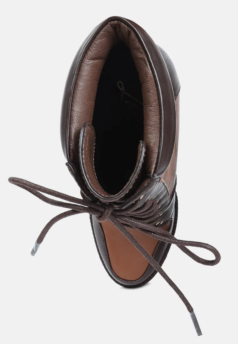 Moos Block Heel Lace Up Boots By Ruw