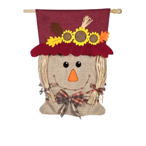 Mrs. Scarecrow House Burlap Flag,13b9246bl