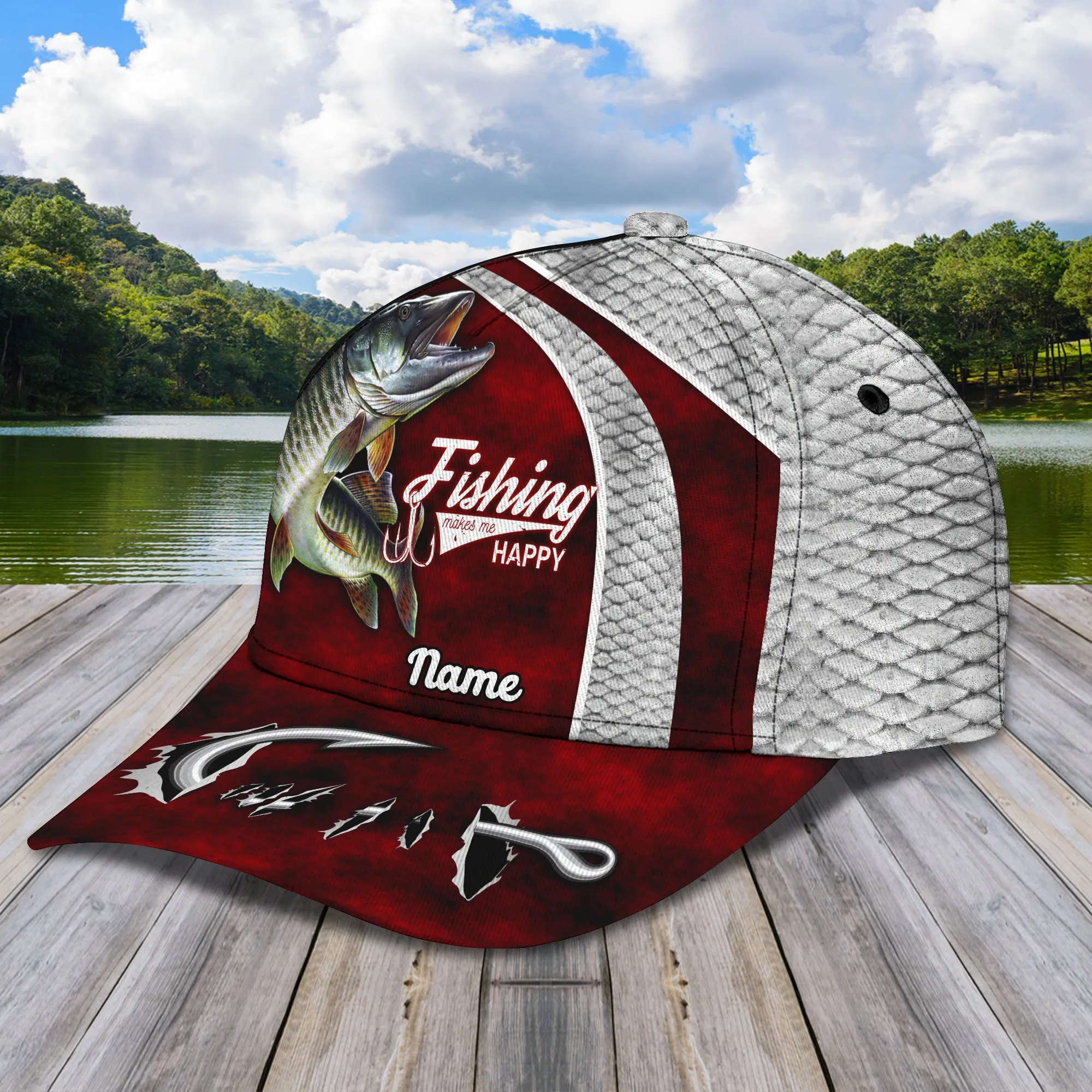 Musky Fishing - Personalize Name Cap  - Loop - Ntp-208