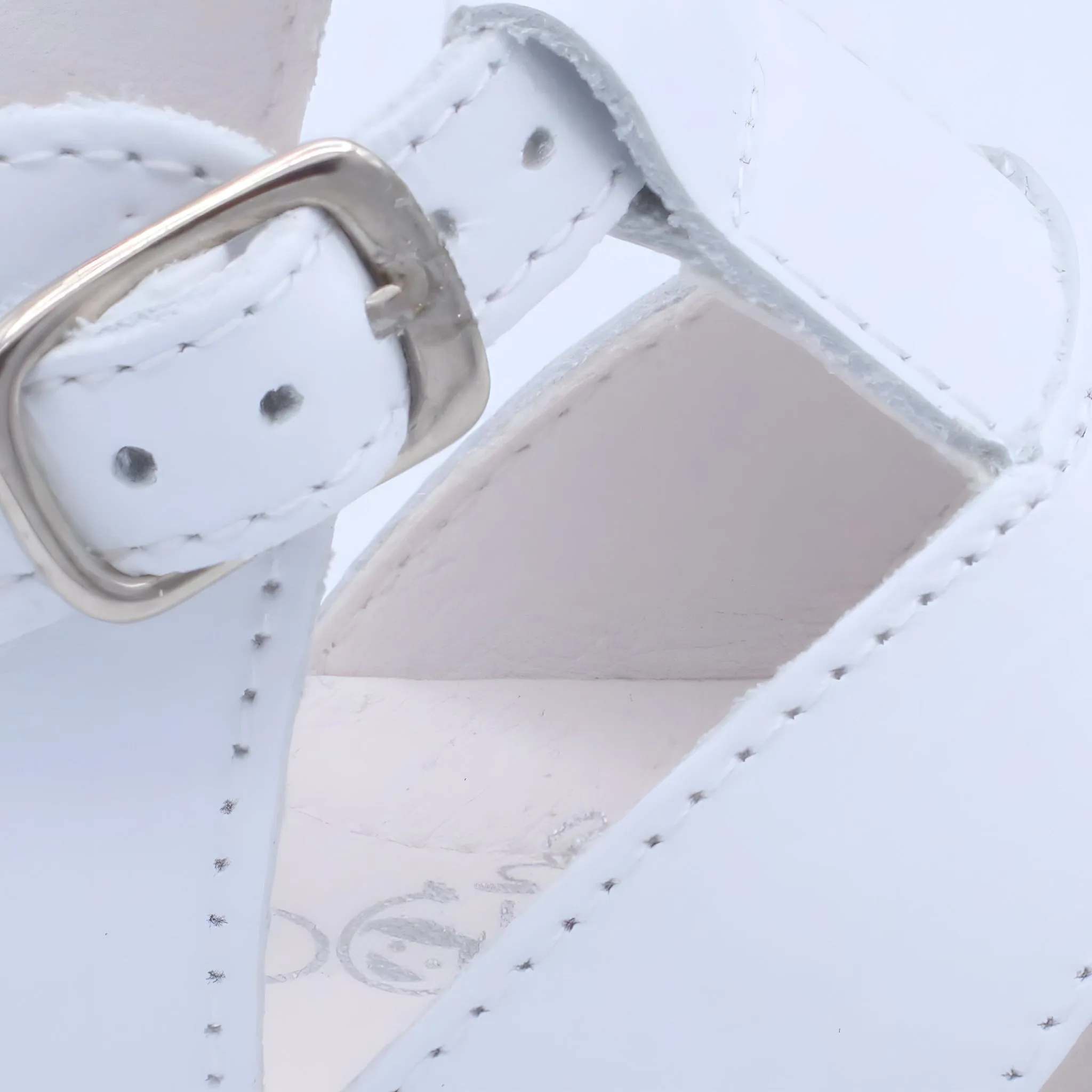 'Myles' Boys White Leather T-Bar Sandals