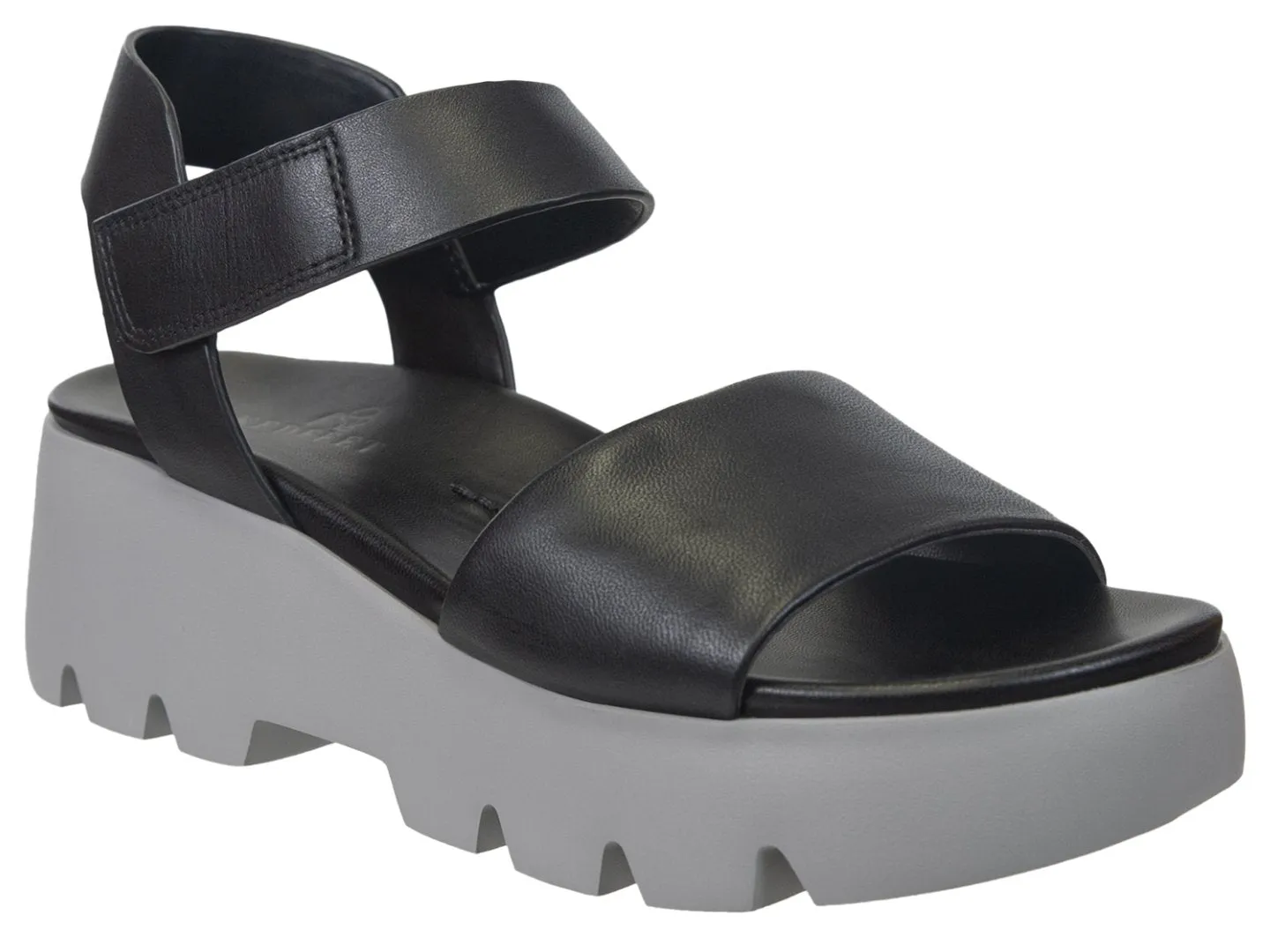 Naked Feet: ALLOY in BLACK GREY Platform Sandals
