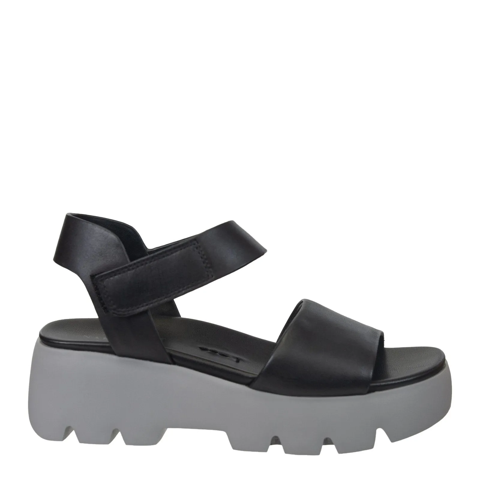 Naked Feet: ALLOY in BLACK GREY Platform Sandals