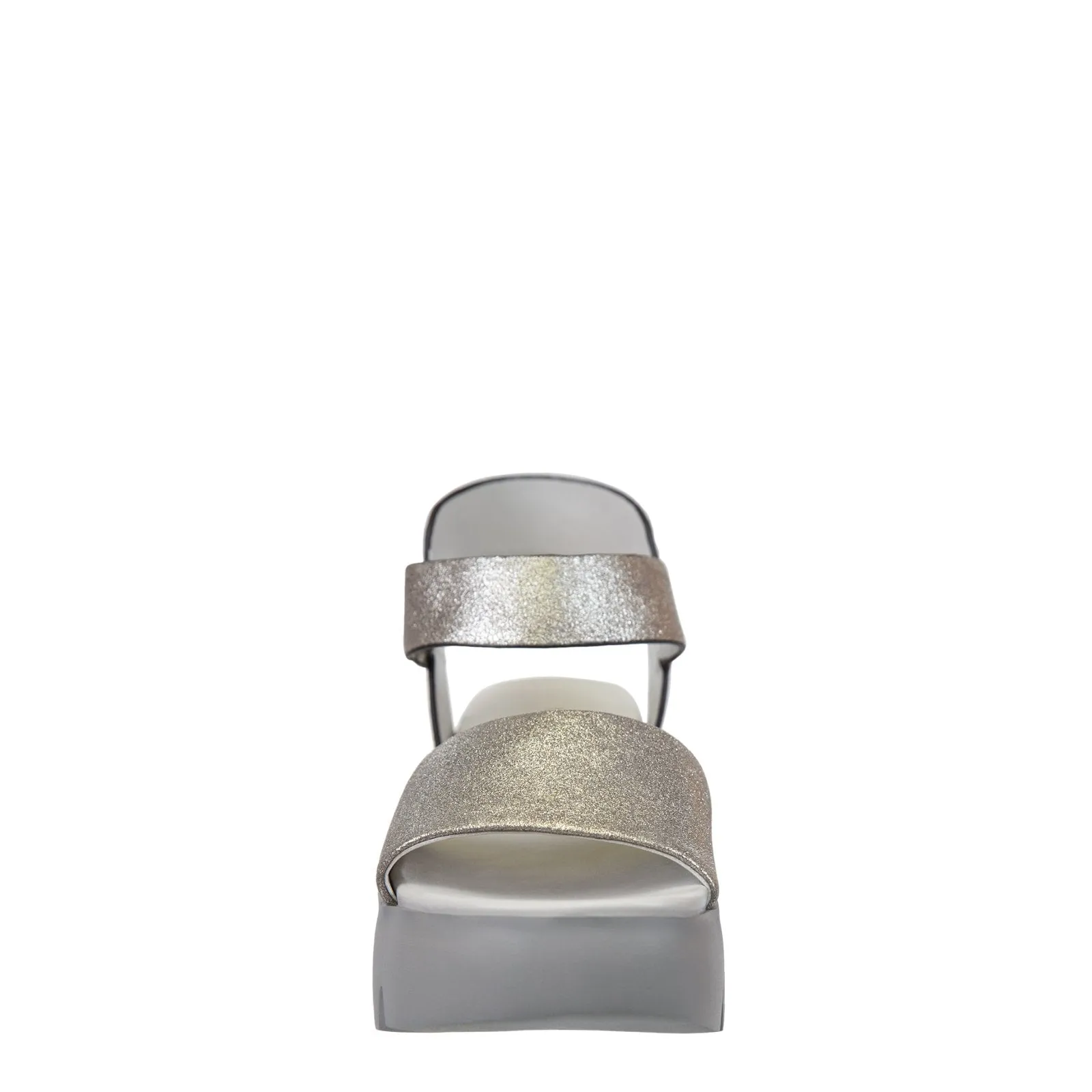 Naked Feet: ALLOY in SILVER Platform Sandals