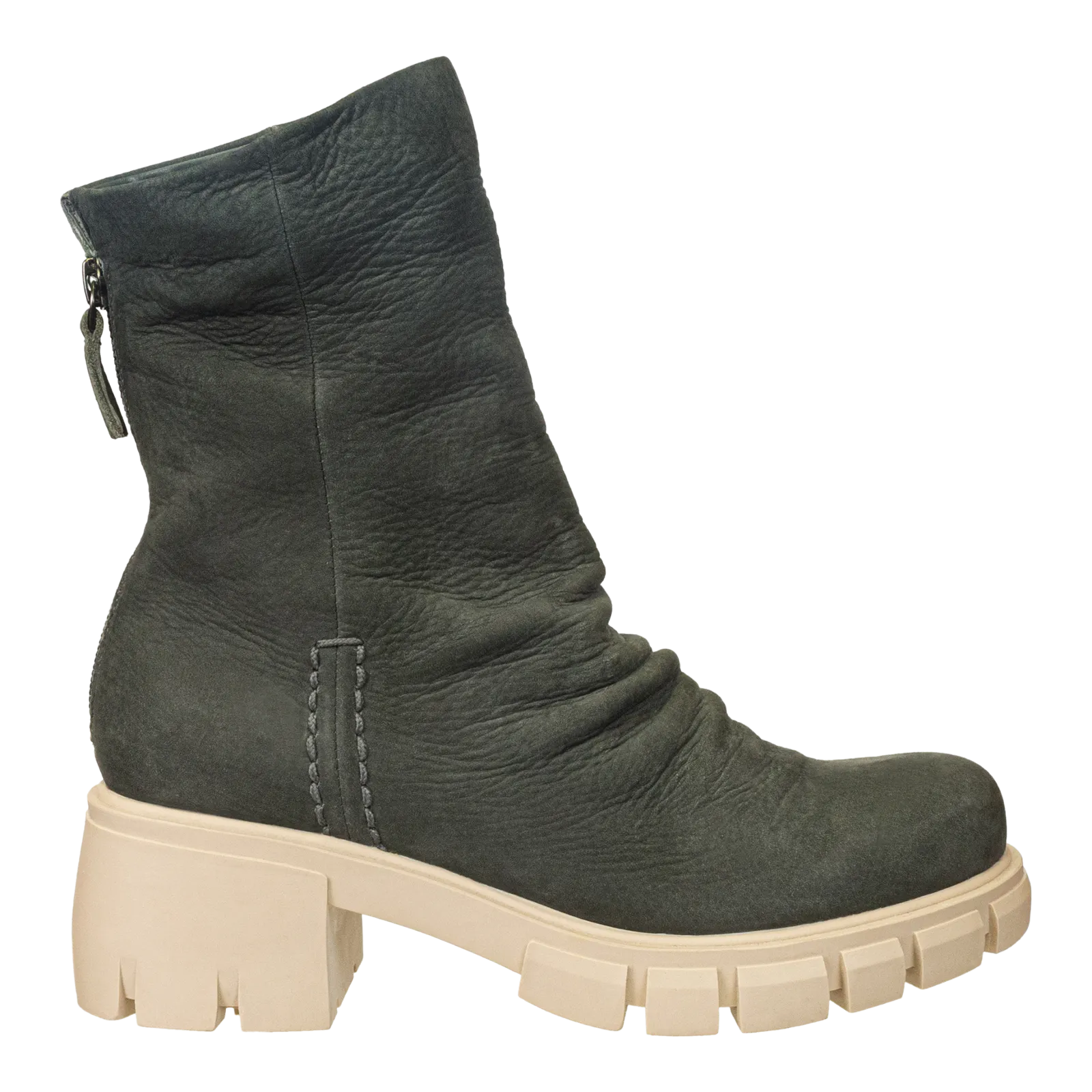 NAKED FEET - PROTOCOL in GREY Heeled Mid Shaft Boots
