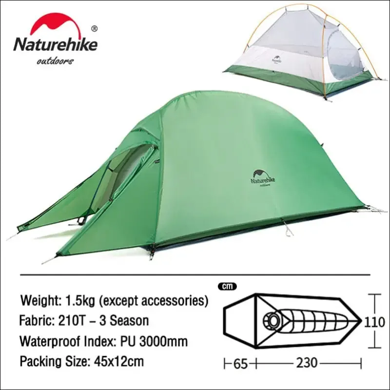 Naturehike cloud up 1 2 3 people tent ultralight 20d camping tent waterproof outdoor hiking travel